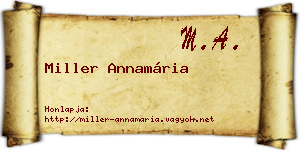 Miller Annamária névjegykártya
